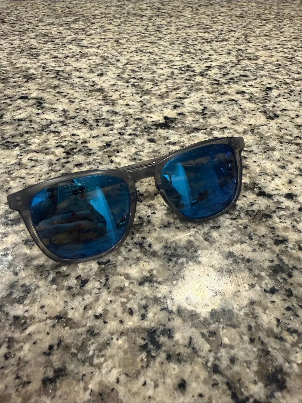 Costa Matte Gray Frame Sunglasses with Blue Mirrored Lenses